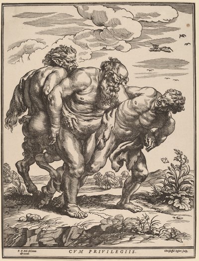 Silenus, satyyrin ja faunin säestäjä tekijältä Christoffel Jegher after Sir Peter Paul Rubens