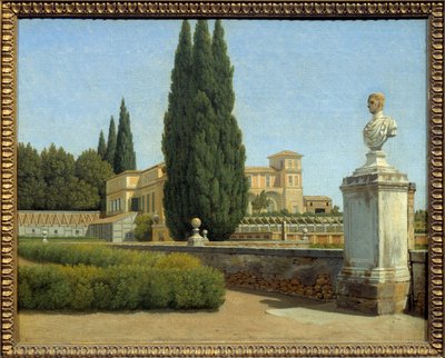 Villa Albanin puutarhassa. Christoffer Wilhelm Eckersbergin (1783-1853) maalaus Ec. Dan. tekijältä Christoffer Wilhelm Eckersberg