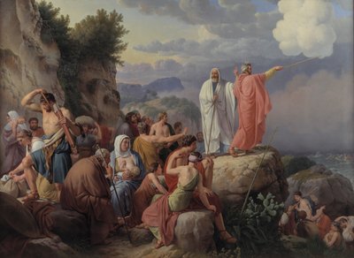 Israelilaiset lepäävät Punaisenmeren ylityksen jälkeen, 1816. tekijältä Christoffer Wilhelm Eckersberg