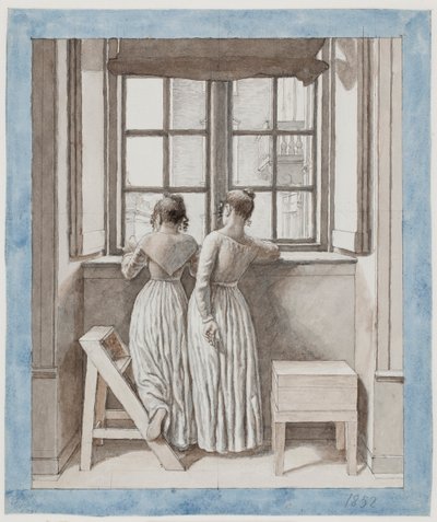 Ved et vindue ja kunstnerens atelier tekijältä Christoffer Wilhelm Eckersberg