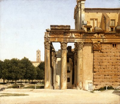 Näkymä Via Sacra -kadulle, Rooma, 1814 tekijältä Christoffer Wilhelm Eckersberg