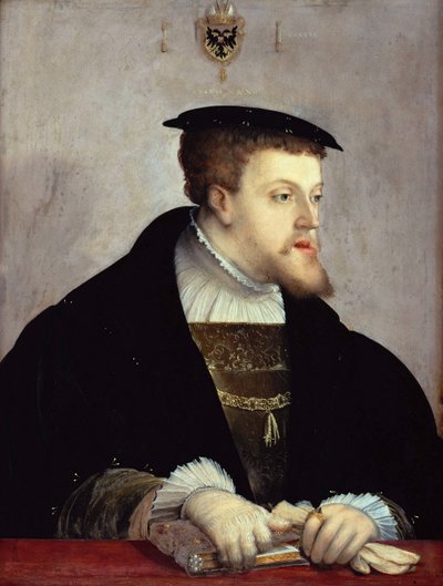Keisari Kaarle V:n muotokuva 1500-1558, noin 1532 tekijältä Christoph Amberger