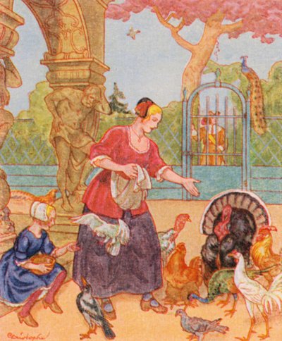 Geflugelhof / Siipikarjatila (värilitro) tekijältä Christophe (1856-1945)