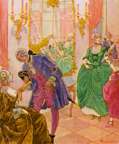 Menuetti / Menuetti (värilitografia) tekijältä Christophe (1856-1945)