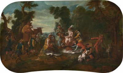 Singerie: The Picnic, c. 1739. tekijältä Christophe Huet