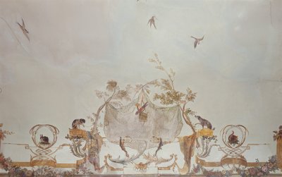 Grande Singerie, yksityiskohta, n. 1735 (seinämaalaus) tekijältä Christophe Huet