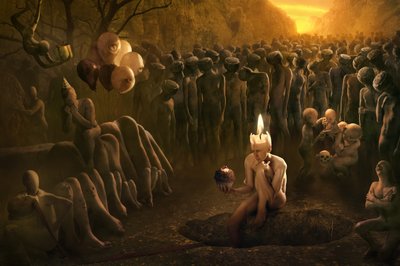 Surrealistinen kynttiläkulkue tekijältä Christophe Kiciak