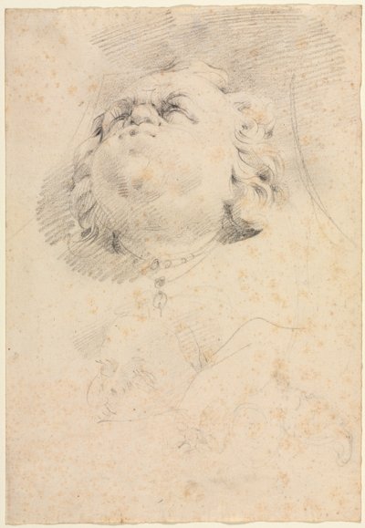 Luonnos päistä Giambolognan Neptunus-suihkulähteen jälkeen, n. 1654. tekijältä Christophe Veyrier