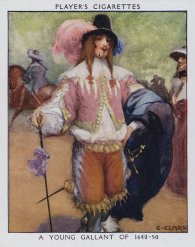 Nuori gallantti 1640-50 (väri litho) tekijältä Christopher (after) Clark