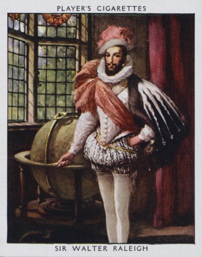 Sir Walter Raleigh (väri litho) tekijältä Christopher (after) Clark