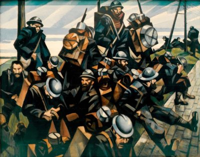 Joukot lepäämässä tekijältä Christopher Richard Wynne Nevinson