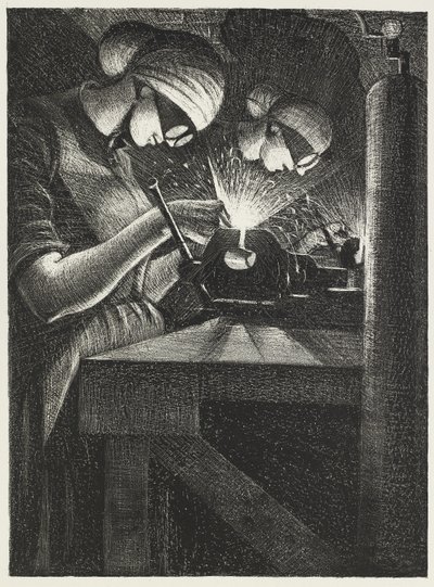 Asetyleenihitsaajat, 1917 tekijältä Christopher Richard Wynne Nevinson