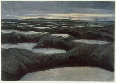 Työnnön jälkeen, teoksesta Brittiläiset taiteilijat rintamalla, jatkoa teoksesta Länsirintama, 1918. tekijältä Christopher Richard Wynne Nevinson