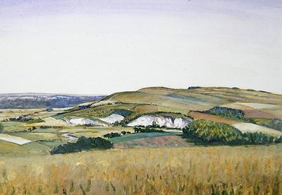 Amberley (akvarelli ja guassi paperille) tekijältä Christopher Richard Wynne Nevinson