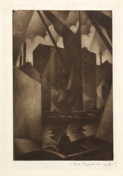 Docks, 1918 tekijältä Christopher Richard Wynne Nevinson