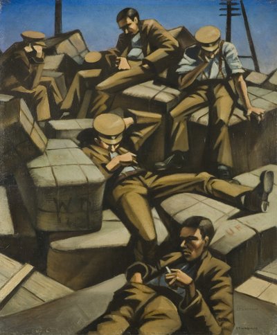 Koira väsynyt, n. 1916 (öljy kankaalle) tekijältä Christopher Richard Wynne Nevinson