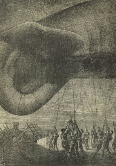 Havaintopallon laskeminen alas yöllä, 1918 tekijältä Christopher Richard Wynne Nevinson