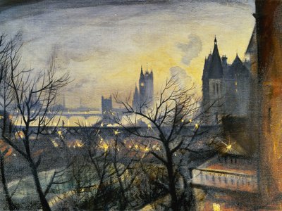 Lontoon hämärä Adelfista, tekijältä Christopher Richard Wynne Nevinson