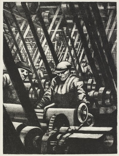 Moottorin valmistus, 1917 tekijältä Christopher Richard Wynne Nevinson