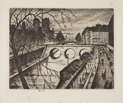 Notre Dame, The Quays of Paris, pub.1931 (etsaus) tekijältä Christopher Richard Wynne Nevinson