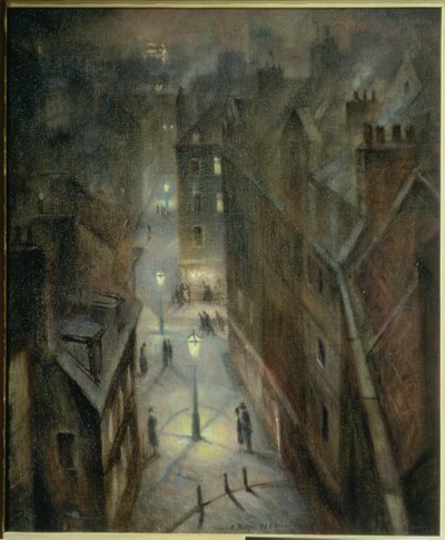 Soho Twilight, n. 1924 tekijältä Christopher Richard Wynne Nevinson