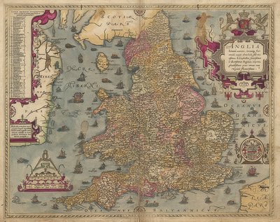 Englanti: Englanti ja Wales. 1579 tekijältä Christopher Saxton