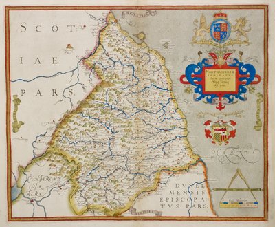 Northumbrian kartta, Englannin ja Walesin atlas tekijältä Christopher Saxton