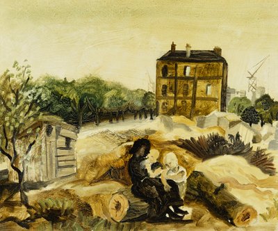 The Little Brown House, Passy, n. 1928 (öljy kankaalle) tekijältä Christopher Wood