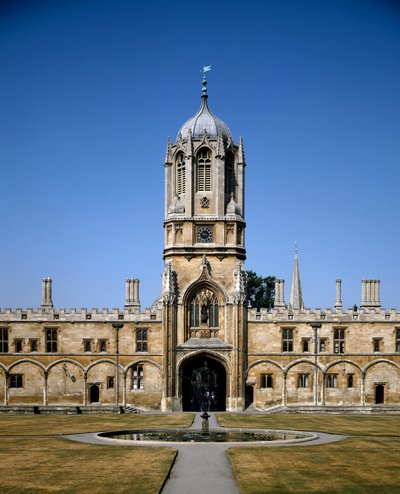 Näkymä Dome of Christ Church Collegesta, jonka on suunnitellut arkkitehti Christopher Wren (1632-1723) Oxfordin yliopisto, Englanti tekijältä Christopher Wren