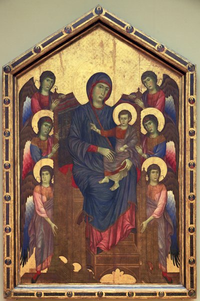 Neitsyt ja lapsi majesteettisesti kuuden ... tekijältä Cimabue (c.1240 c.1301)