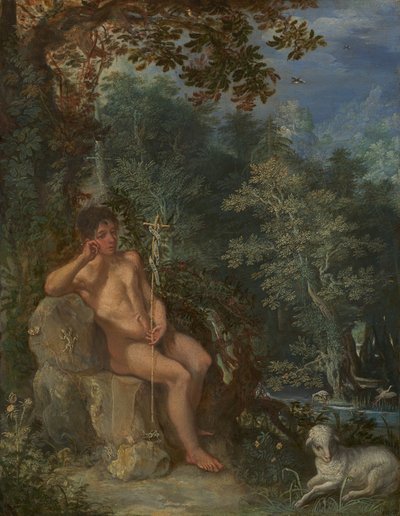Johannes Kastaja erämaassa tekijältä Circle of Adam Elsheimer