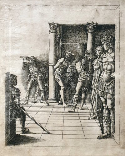 Kristuksen ruoskiminen tekijältä Circle of Andrea Mantegna