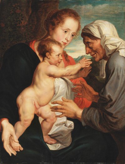Neitsyt ja lapsi sekä Pyhä Anna tekijältä Circle of Anthony van Dyck