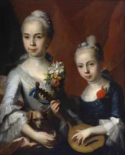 Kahden tytön muotokuva tekijältä Circle of Antoine Pesne