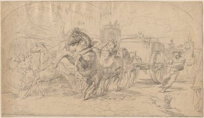 Runaway Carriage tekijältä Circle of Eugène Delacroix