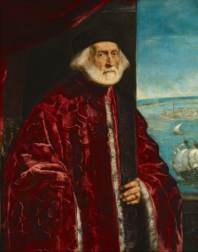 Jacopo Tintoretton ympyrä - Venetsialaisen prokuraattorin muotokuva, 1938.1.142 tekijältä Circle of Jacopo Tintoretto
