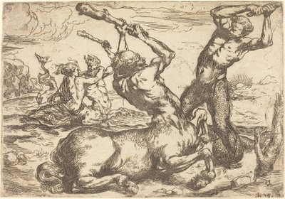 Taistelu kentaurin ja tritonin välillä tekijältä Circle of Jusepe de Ribera