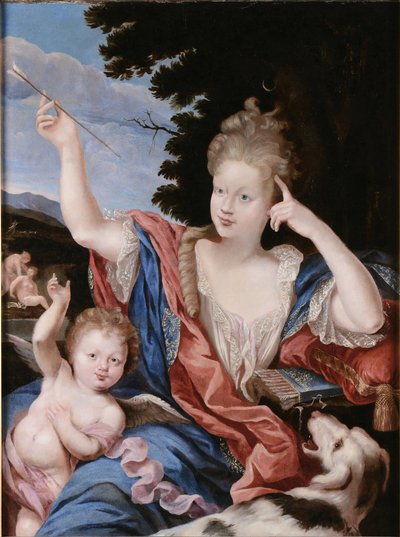 "Portrait of a Lady in the Costume of Diana". tekijältä Circle of Pierre Mignard I