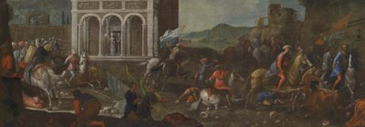 Pyhä Katariina Siena puolustamassa kaupunkia turkkilaisia ​​vastaan tekijältä circle of Vittore Carpaccio