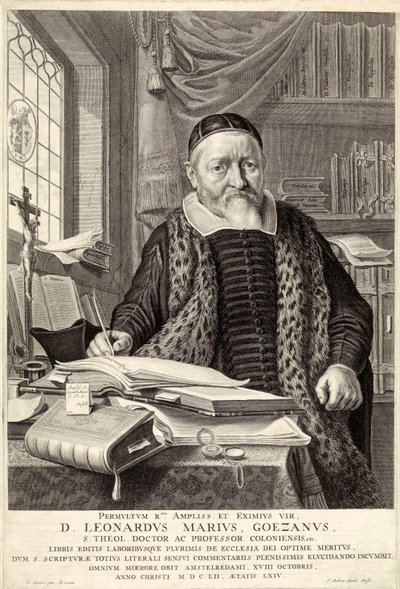 D. Leonardus Marius Goezanus, pub. 1654 kaiverrus. tekijältä Claes Corneliszoon Moeyaert