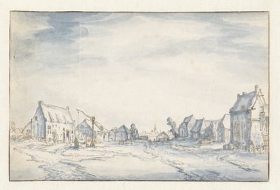 kylänäkymä tekijältä Claes Jansz. Visscher (II) (attributed to)