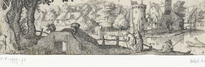 Näkymä linnalle Ammatit ja kasvot Amsterdamissa ja sen ympäristössä (sarjan nimi) tekijältä Claes Jansz. Visscher (II) (attributed to)