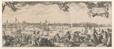 Amsterdamin profiili IJ:ltä katsottuna (oikea osa) tekijältä Claes Jansz. Visscher (II)
