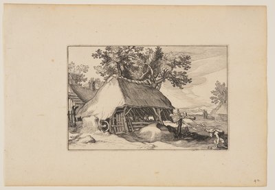 A Barn, maisemakuvista (Verscheyden aerdige Lanthuysen...) tekijältä Claes Jansz. Visscher