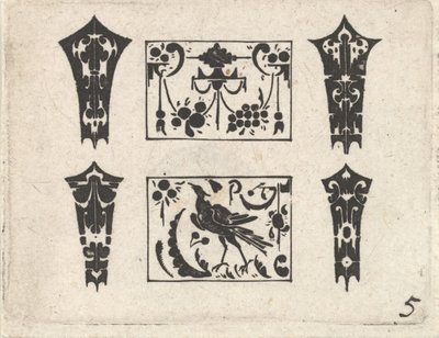 Blackwork Print symmetrisellä Schweifwerk-kuviolla, n. 1620. tekijältä Claes Jansz Visscher