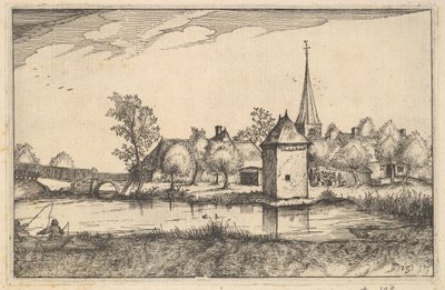 Lampi ja kylä, levy 15 alkaen 1610 tekijältä Claes Jansz Visscher