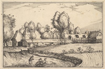 Tie peltoa pitkin, levy 16 kohteesta Regiunculae et Villae aliquot Ducatus Brabantiae, ca. 1610 tekijältä Claes Jansz Visscher