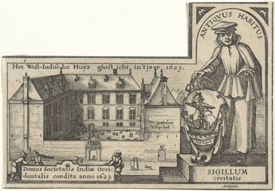 Länsi-Intian talo Amsterdamissa, 1623-26 tekijältä Claes Jansz Visscher