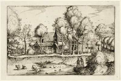 A Pond, levy kahdeksantoista maatilojen, maalaistalojen ja maalaiskylien kuvien (Praediorum villarum et rusticarum casularum icones) jälkeen. tekijältä Claes Jansz. Visscher II
