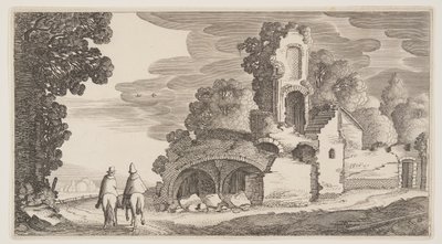 Rauniot tien varrella, teoksesta Landscapes (Playsante Lantschappen) tekijältä Claes Jansz. Visscher II